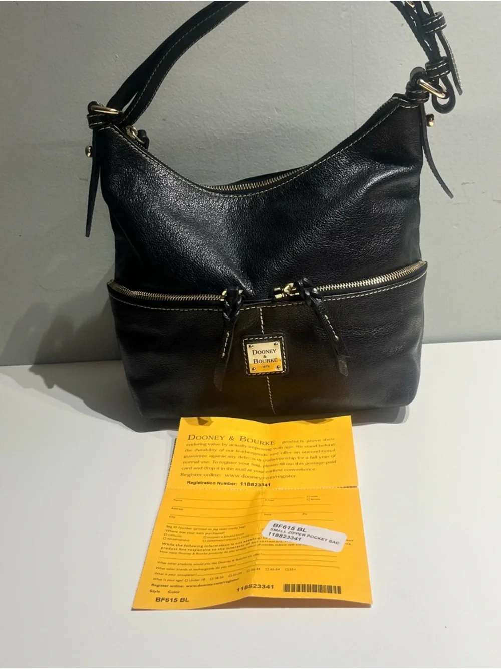 Y2K Dooney & Bourke Black Leather Hobo with